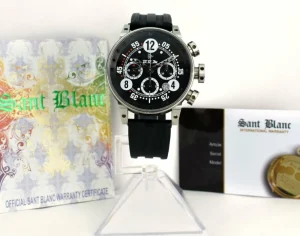 Men's Watches | Racing Professional Watches | Sant Blanc BERNARD RICHARD MANUFACTURE 44mm BRM Stainless Steel Chronograph V12 44 Black Rubber Strap Black Arabic Dial