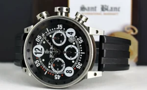 Men's Watches | Racing Professional Watches | Sant Blanc BERNARD RICHARD MANUFACTURE 44mm BRM Stainless Steel Chronograph V12 44 Black Rubber Strap Black Arabic Dial