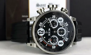 Men's Watches | Racing Professional Watches | Sant Blanc BERNARD RICHARD MANUFACTURE 44mm BRM Stainless Steel Chronograph V12 44 Black Rubber Strap Black Arabic Dial