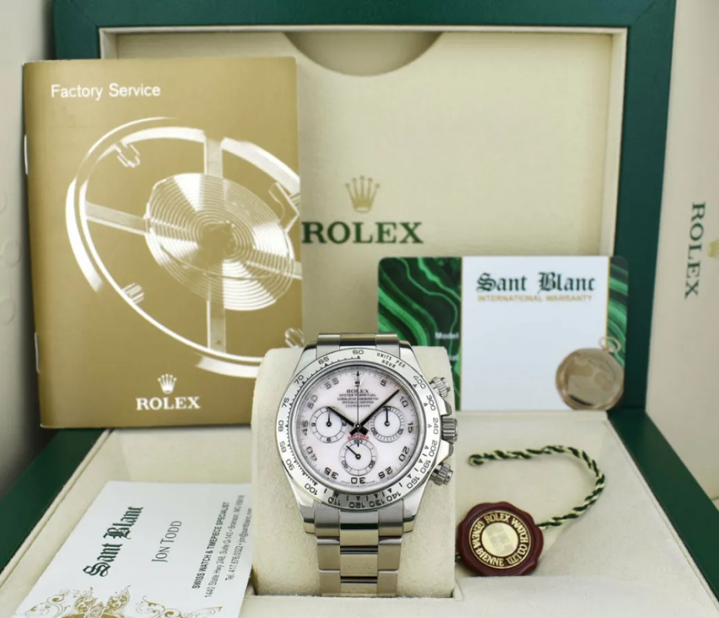 kt_white_gold_daytona_ros_0.webp Racing Professional Watches | Sant Blanc 18kt White Gold Daytona Rose Mother of Pearl Arabic Dial Model 116509