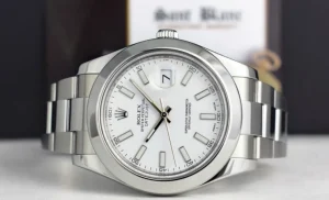 Men's Watches | President Dress Watches | Sant Blanc Mens 41mm Stainless Steel DateJust II White Index Dial Model 116300