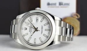Men's Watches | President Dress Watches | Sant Blanc Mens 41mm Stainless Steel DateJust II White Index Dial Model 116300