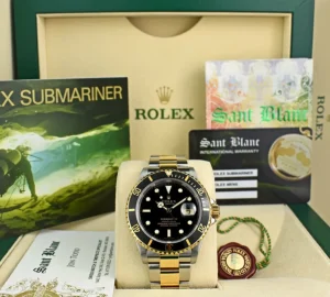 Diving Professional Watches | Sports Watches | Sant Blanc ROLEX - 18kt Gold & SS Submariner Black Dial No Holes Model 16613