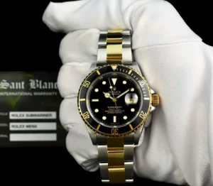 Diving Professional Watches | Sports Watches | Sant Blanc ROLEX - 18kt Gold & SS Submariner Black Dial No Holes Model 16613