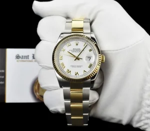 Dress Watches | Sant Blanc ROLEX 2020 18kt Gold & Stainless Steel Datejust 36 White Roman Box & Card Model 126233