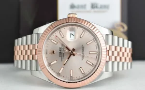Dress Watches | Sant Blanc ROLEX 2018 18kt Rose Gold & Stainless Steel DateJust 41 Silver Sundust Index Dial Model 126331