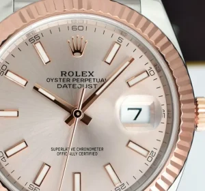 Dress Watches | Sant Blanc ROLEX 2018 18kt Rose Gold & Stainless Steel DateJust 41 Silver Sundust Index Dial Model 126331