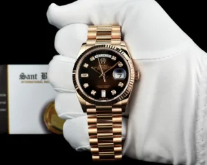 Men's Watches | President Dress Watches | Sant Blanc ROLEX 2020 18kt Rose Gold Day Date 36 President Brown Ombre Diamond Dial Model 128235