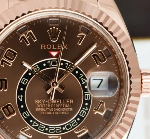 Pilots Classic Watches | Sant Blanc ROLEX - 18kt Rose Gold Sky Dweller Chocolate Box Model 326135