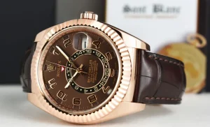 Pilots Classic Watches | Sant Blanc ROLEX - 18kt Rose Gold Sky Dweller Chocolate Box Model 326135