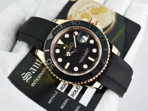 Yachting Professional Watches | Sports Watches | Sant Blanc ROLEX - 18kt RoseGold YachtMaster 40mm OysterFlex Rubber Strap Model 116655