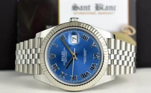 Men's Watches | Dress Watches | Sant Blanc ROLEX 2021 18kt White Gold & Stainless Steel DateJust 41 Jubilee Bracelet Blue Roman Dial Model 126334