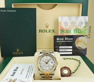 Dress Watches | Sant Blanc ROLEX - Men's 18kt Gold & SS DateJust 36 Silver Index Dial Jubilee Bracelet Model 116233