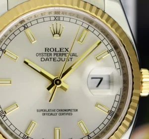 Dress Watches | Sant Blanc ROLEX - Men's 18kt Gold & SS DateJust 36 Silver Index Dial Jubilee Bracelet Model 116233