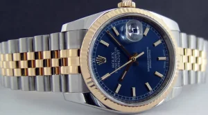 Dress Watches | Men's Watches | Sant Blanc Rolex - Men's Rehaut 36mm 18kt Gold & SS DateJust 36 Blue Index Dial Model 116233