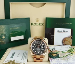 Pilots Classic Watches | Men's Watches | Sant Blanc ROLEX 2021 42mm Rose Gold Sky Dweller Slate Rhodium Index Dial Model 326935