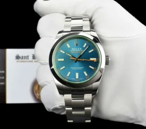 Scientists Professional Watches | Sant Blanc ROLEX 2020 40mm Stainless Steel Milgauss Blue Z Dial with Card Model 116400GV