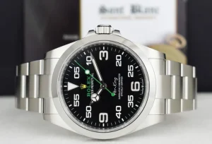 Men's Watches | Sant Blanc ROLEX 2022 40mm Stainless Steel Air King Black Dial Box & Card Model 126900