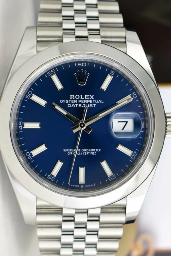 Men's Watches | Dress Watches | Sant Blanc ROLEX 2021 41mm Stainless Steel DateJust Blue Index Dial Model 126300