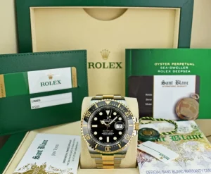 Deep Diving Professional Watches | Men's Watches | Sant Blanc Rolex 18kt Gold & Stainless Sea Dweller Black Dial Model 126603