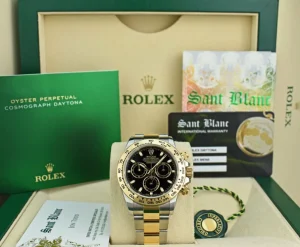 Sports Watches | Men's Watches | Sant Blanc ROLEX 18kt Gold & Stainless Steel Daytona Black Index Dial Model 116503