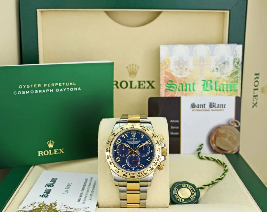 rolex_kt_gold__stainless__0-23.webp Sports Watches | Men's Watches | Sant Blanc ROLEX 18kt Gold & Stainless Steel Daytona Blue Arabic Dial Model 116503