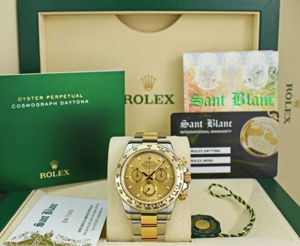 rolex_kt_gold__stainless__0-27.webp Sports Watches | Men's Watches | Sant Blanc ROLEX 18kt Gold & Stainless Steel Daytona Champagne Index Dial Model 116503