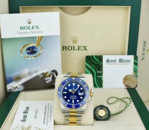 Diving Professional Watches | Sant Blanc ROLEX 18kt Gold & Stainless Steel Submariner 41 Blue Box/Books Model 126613LB