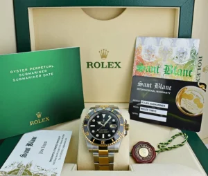 Diving Professional Watches | Sports Watches | Sant Blanc ROLEX 18kt Gold & Stainless Steel Submariner Black DIAMOND Dial Model 116613