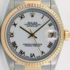 Dress Watches | Sant Blanc ROLEX 18kt Gold & Stainless Steel DateJust White Roman Dial Model 16233