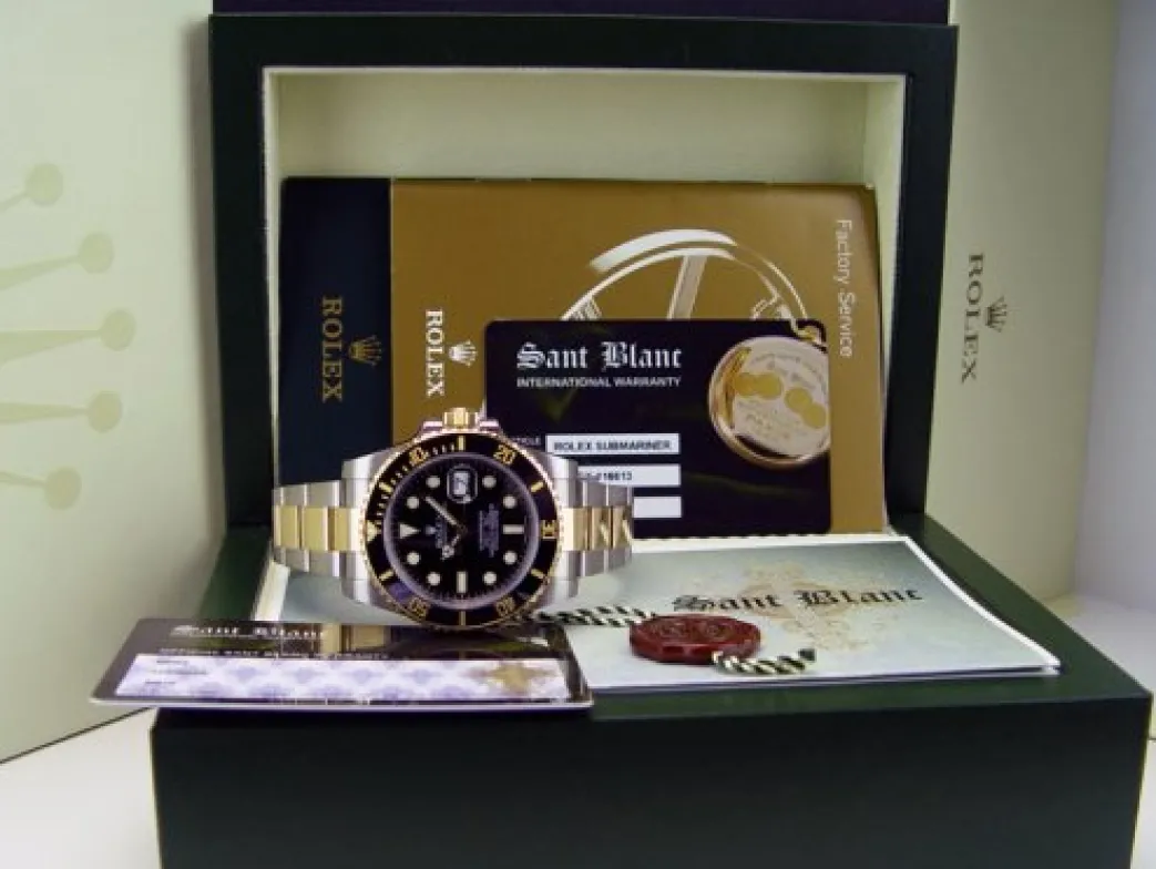 rolex_kt_gold__stainless__0-30.webp Diving Professional Watches | Men's Watches | Sant Blanc ROLEX 18kt Gold & Stainless Submariner Black Ceramic Model 116613LB