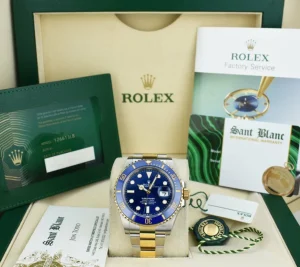 Yachting Professional Watches | Sant Blanc ROLEX 18kt Gold & Stainless Steel Submariner 41 Blue Dial with Card Model 126613 LB
