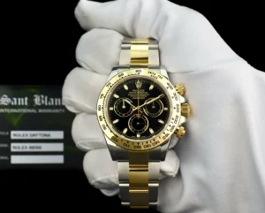 Sports Watches | Men's Watches | Sant Blanc ROLEX 18kt Gold & Stainless Steel Daytona Black Index Dial Model 116503