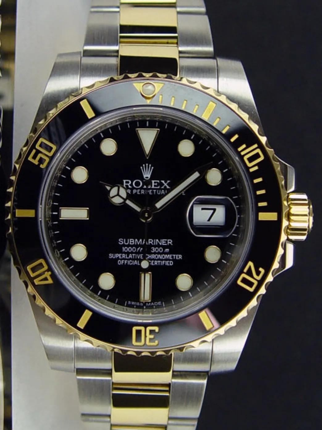 rolex_kt_gold__stainless__1-29.webp Diving Professional Watches | Men's Watches | Sant Blanc ROLEX 18kt Gold & Stainless Submariner Black Ceramic Model 116613LB