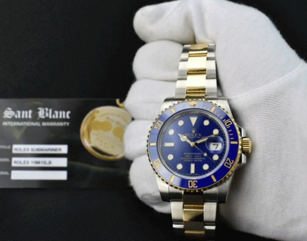 rolex_kt_gold__stainless__1-31.webp Diving Professional Watches | Men's Watches | Sant Blanc ROLEX 18kt Gold & Stainless Steel Submariner Blue Model 116613 LB