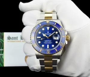 Yachting Professional Watches | Sant Blanc ROLEX 18kt Gold & Stainless Steel Submariner 41 Blue Dial with Card Model 126613 LB