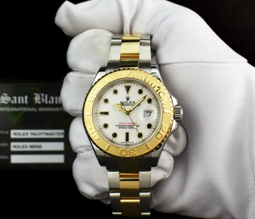 rolex_kt_gold__stainless__1-37.webp Yachting Professional Watches | Sports Watches | Sant Blanc ROLEX 18kt Gold & Stainless Yachtmaster White Index Model 16623