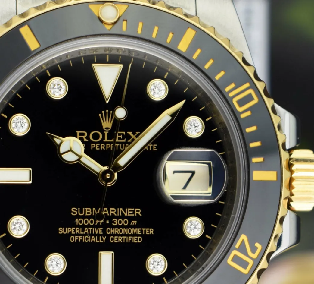 rolex_kt_gold__stainless__10-2.webp Diving Professional Watches | Sports Watches | Sant Blanc ROLEX 18kt Gold & Stainless Steel Submariner Black DIAMOND Dial Model 116613