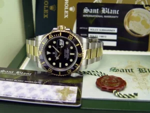 Diving Professional Watches | Men's Watches | Sant Blanc ROLEX 18kt Gold & Stainless Submariner Black Ceramic Model 116613LB