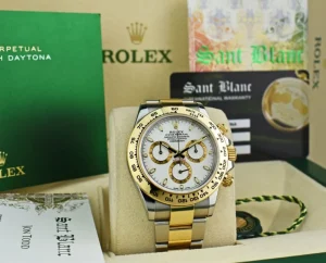 Men's Watches | Racing Professional Watches | Sant Blanc ROLEX 18kt Gold & Stainless Daytona White Index Model 116503