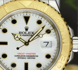 Yachting Professional Watches | Sports Watches | Sant Blanc ROLEX 18kt Gold & Stainless Yachtmaster White Index Model 16623