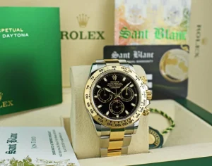 Sports Watches | Men's Watches | Sant Blanc ROLEX 18kt Gold & Stainless Steel Daytona Black Index Dial Model 116503