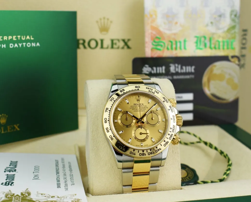 rolex_kt_gold__stainless__2-24.webp Sports Watches | Men's Watches | Sant Blanc ROLEX 18kt Gold & Stainless Steel Daytona Champagne Index Dial Model 116503