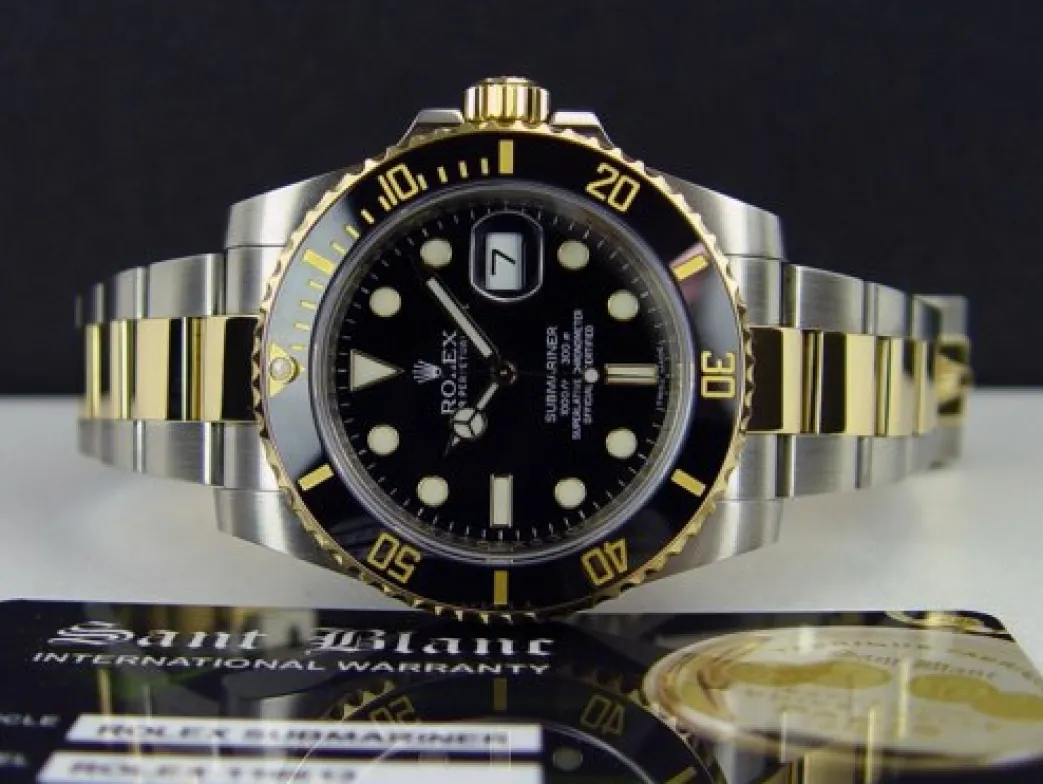 rolex_kt_gold__stainless__2-27.webp Diving Professional Watches | Men's Watches | Sant Blanc ROLEX 18kt Gold & Stainless Submariner Black Ceramic Model 116613LB