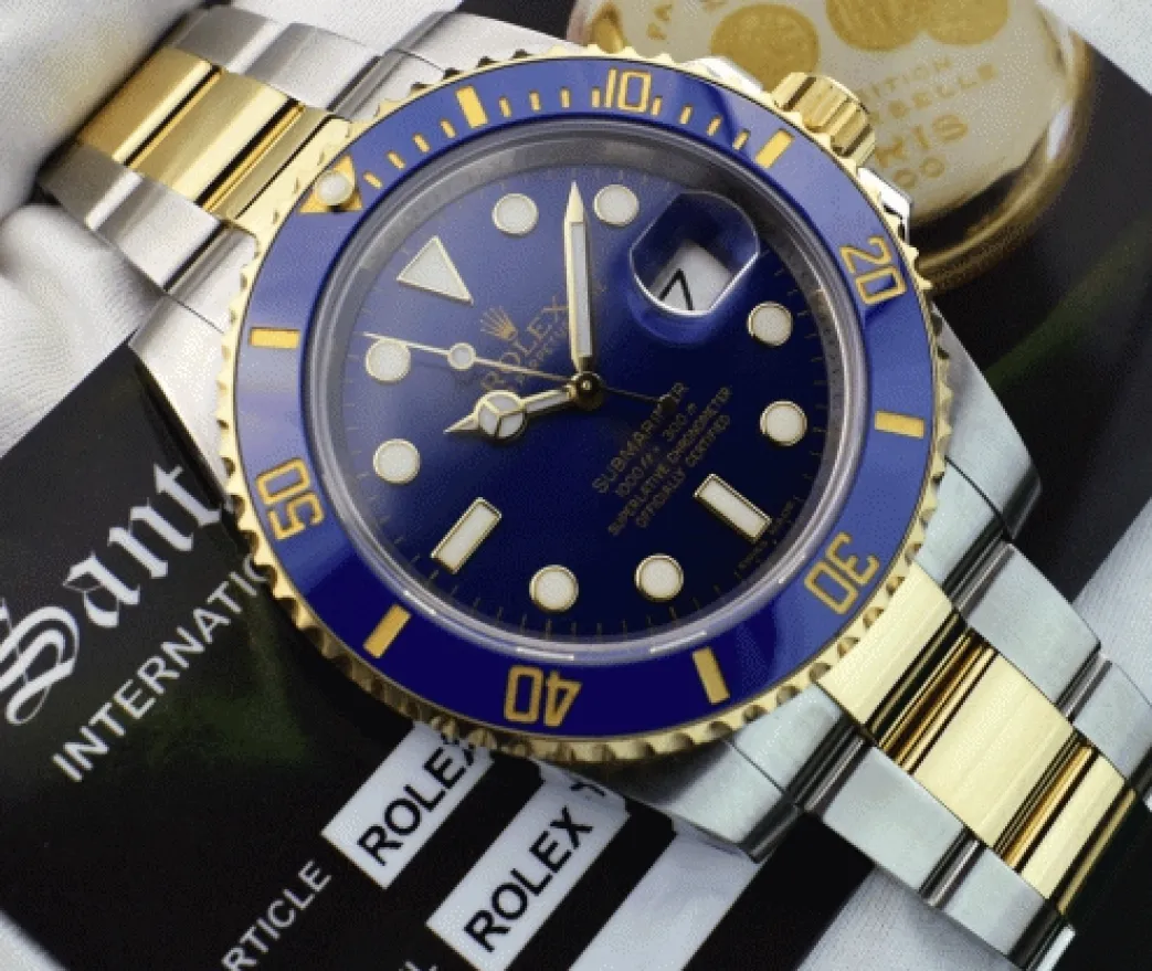 rolex_kt_gold__stainless__2-29.webp Diving Professional Watches | Men's Watches | Sant Blanc ROLEX 18kt Gold & Stainless Steel Submariner Blue Model 116613 LB