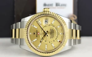 Pilots Classic Watches | Men's Watches | Sant Blanc ROLEX 18kt Gold & Stainless Steel Sky Dweller Champagne Index Dial Model 326933