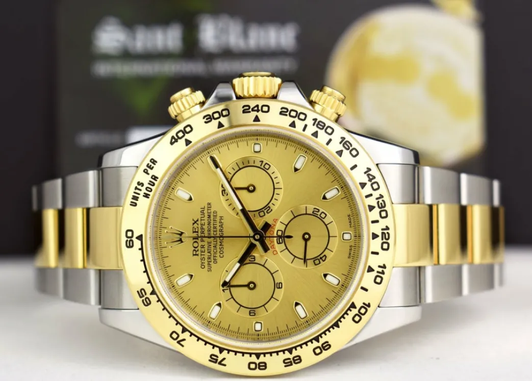 rolex_kt_gold__stainless__3-24.webp Sports Watches | Men's Watches | Sant Blanc ROLEX 18kt Gold & Stainless Steel Daytona Champagne Index Dial Model 116503