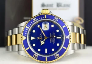 Diving Professional Watches | Men's Watches | Sant Blanc ROLEX 18kt Gold & Stainless Steel Submariner SEL Blue Dial Box And Papers Model 16613