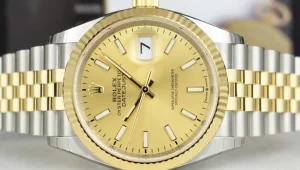 Dress Watches | Sant Blanc ROLEX 18kt Gold & Stainless Steel Datejust 36 Champagne Index Dial with Card Model 126233