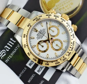 Men's Watches | Racing Professional Watches | Sant Blanc ROLEX 18kt Gold & Stainless Steel Daytona White Index Dial Model 116503